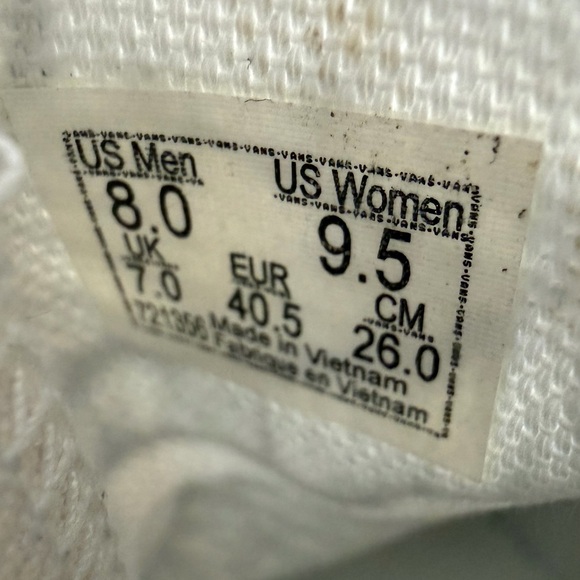 Vans Black/WhiteSlip-On, Custom Hand Drawn Design botanical theme, W Sz 9.5, M 8 - Picture 12 of 13